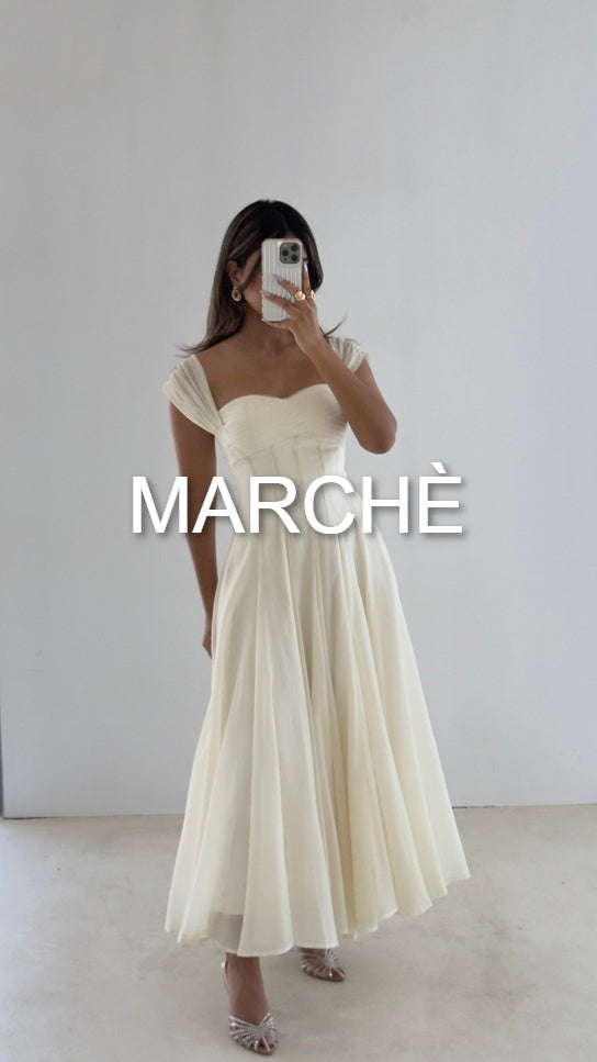 SQUARE NECK LONG ELEGANT DRESS