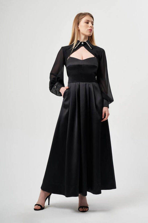 2 PCS SETS CHIFFON LONG SLEEVE DRESS