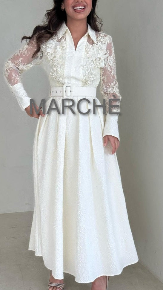 COLLAR LONG SLEEVE DRESS