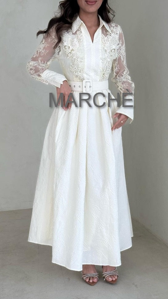 COLLAR LONG SLEEVE DRESS