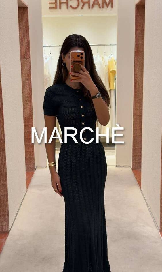 JACQUARD HOLLOW KNITTED DRESS