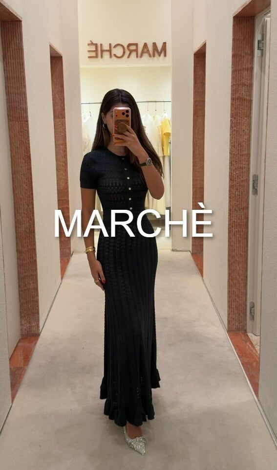 JACQUARD HOLLOW KNITTED DRESS