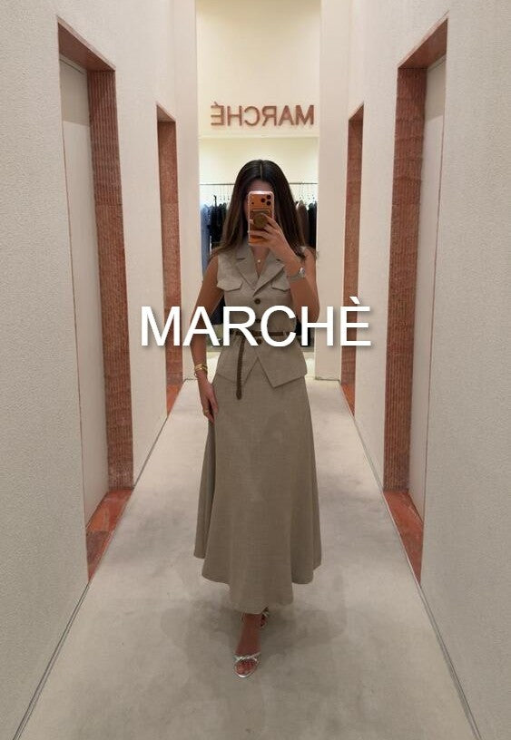 TIE WAIST SLIMMING VEST+SKIRT