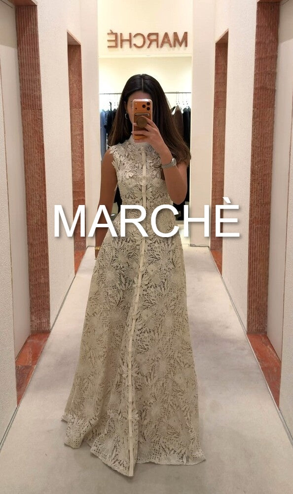 SPLICED LACE EMBROIDERED DRESS