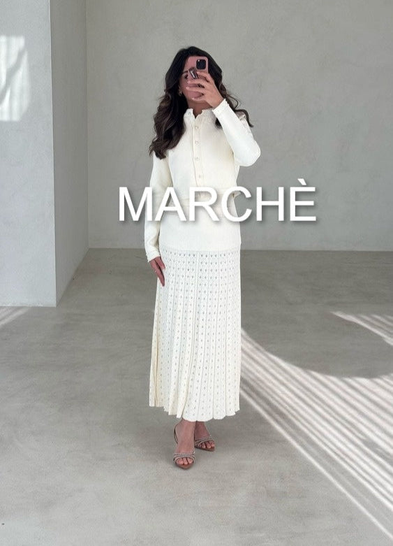 2 SET NICHE JACKET + KNIT LONG DRESS