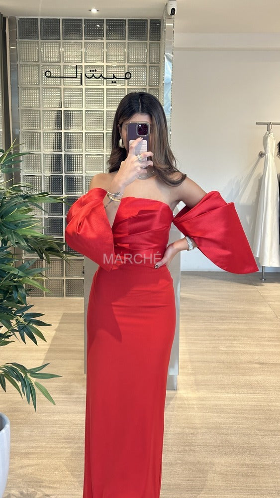 Strapless Patchwork Pleated Sleeve High Waist Women