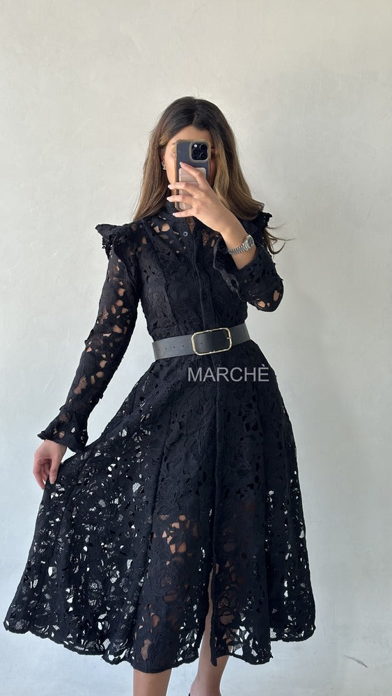 Elegant Hollow Out Lace Dresses For Women