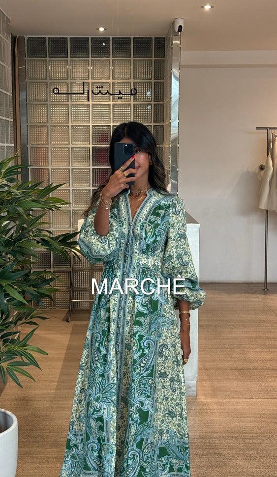 VINTAGE PRINTED ROBE LONG DRESS