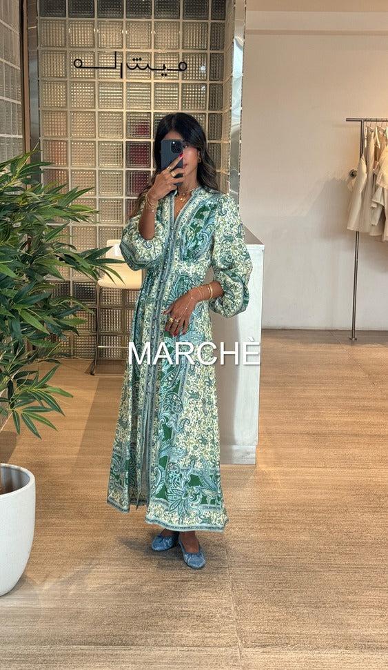 VINTAGE PRINTED ROBE LONG DRESS