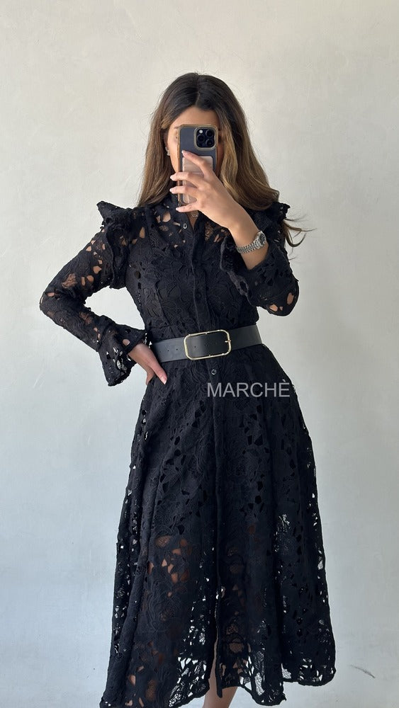 Elegant Hollow Out Lace Dresses For Women