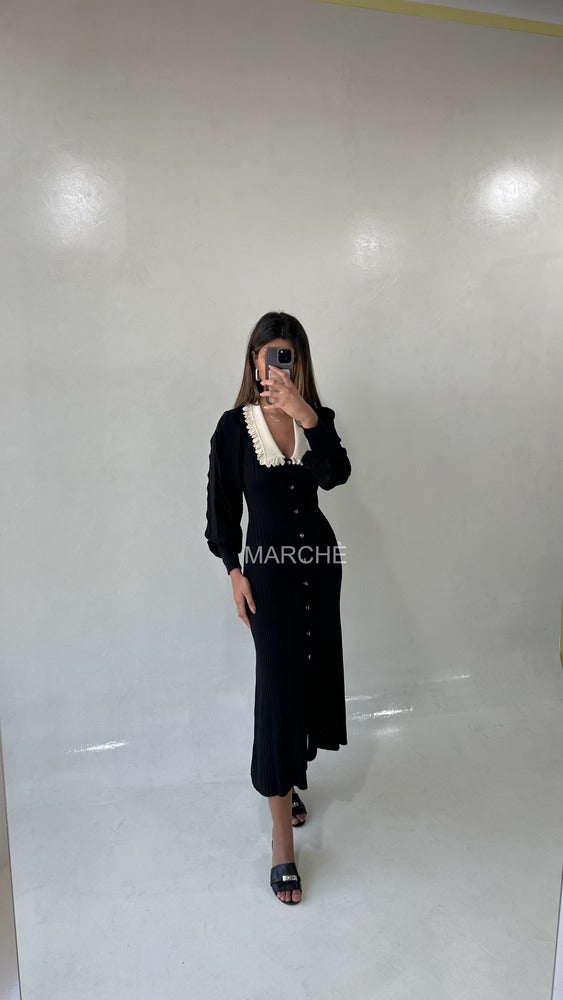 Knitted Dress  Elastic  Slim Long Dresses