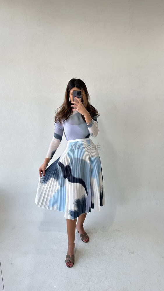 Pleated Print Two Piece Set