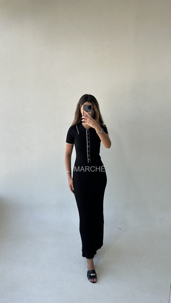 Knitted Rib Slim Maxi Dresses