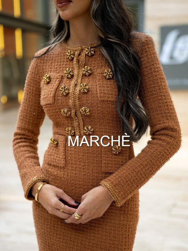 WAFFLE KNITED MIDI DRESS