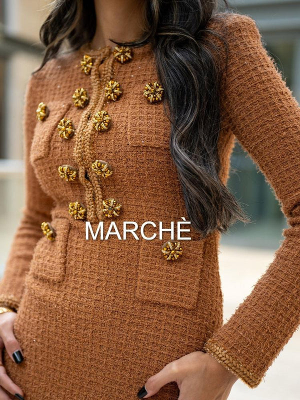 WAFFLE KNITED MIDI DRESS