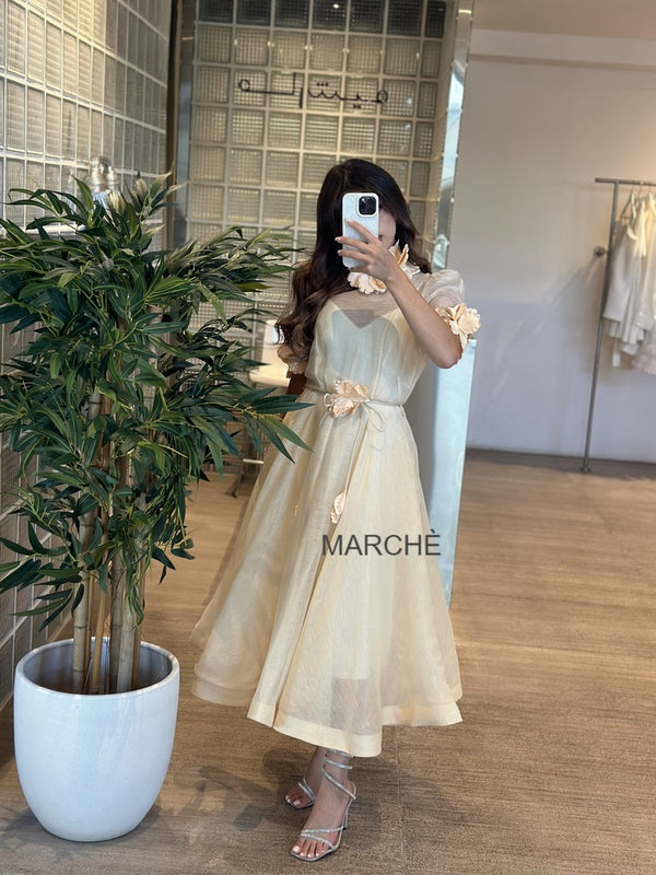 LIFTOFF FLOWER SHORT SLEEVE LONG DRESS