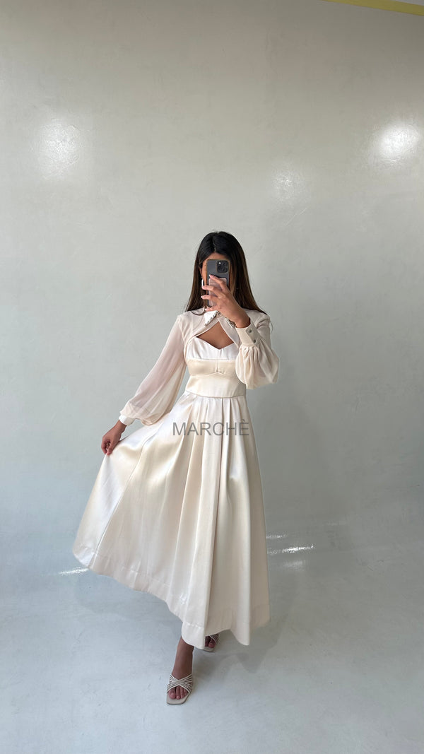 2 PCS SETS CHIFFON LONG SLEEVE DRESS