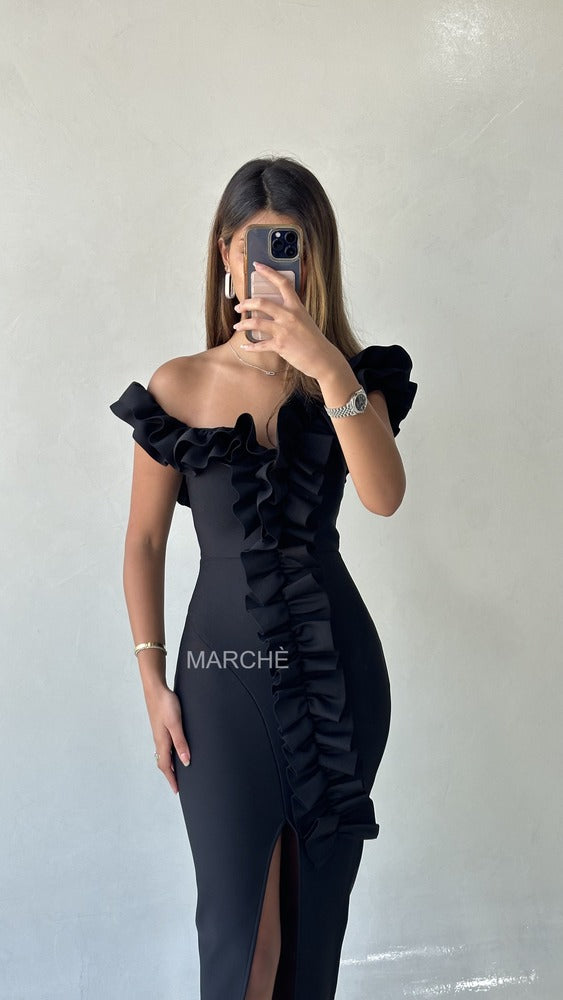 Fold Medium Length Sexy Bandage Dress