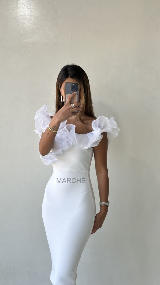 Bandage Dress Multi-Color Lace One Shoulder