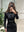 Evening Dress O-neck Long Sleeve Zipper Pleated