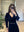 Velvet Midi Dress Puff Sleeve Slim A-Line