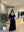Velvet Midi Dress Puff Sleeve Slim A-Line