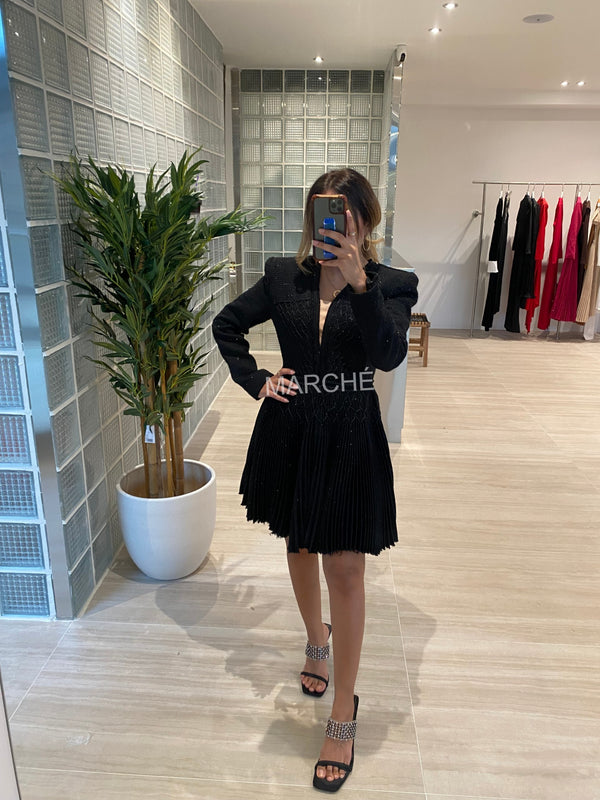Dress Deep V-neck Long Sleeve