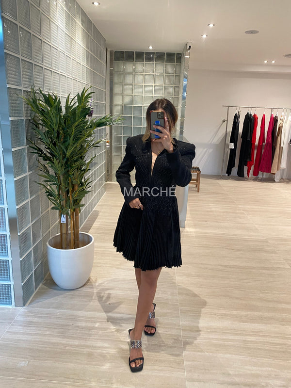 Dress Deep V-neck Long Sleeve