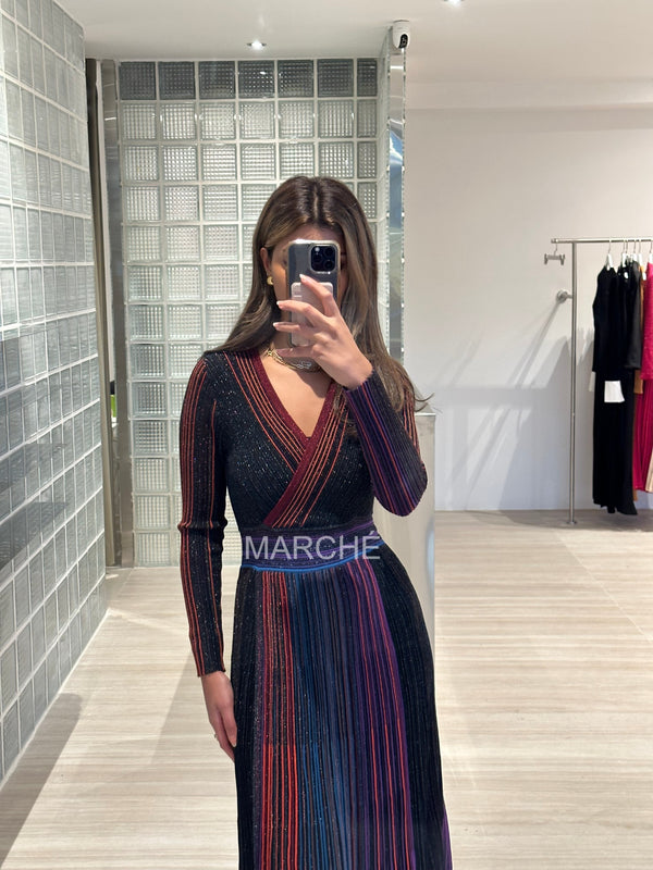 Pleated Rainbow Causal Dresses