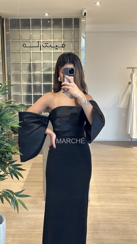 Strapless Patchwork Pleated Sleeve High Waist Women