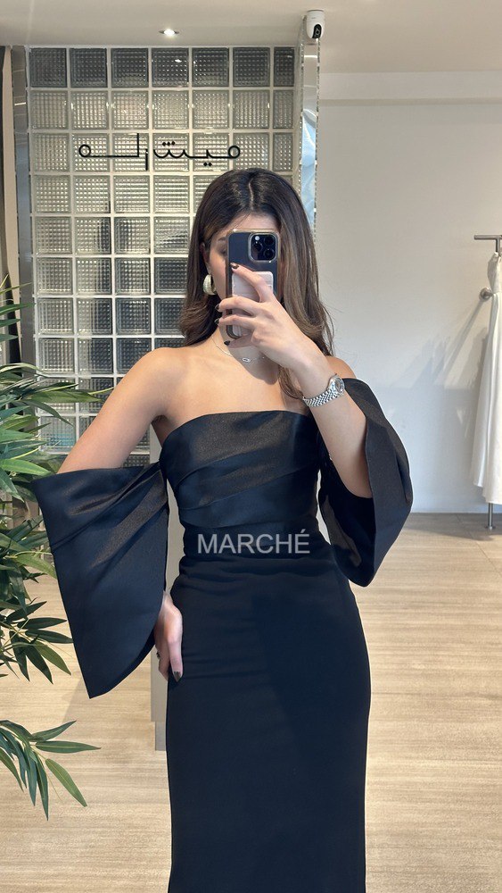 Strapless Patchwork Pleated Sleeve High Waist Women