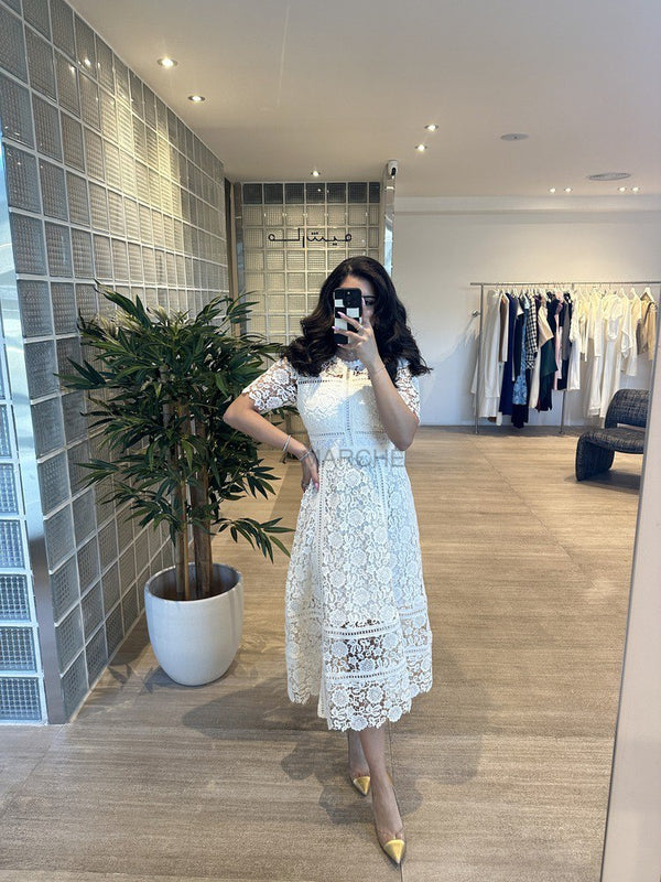 HOLLOW OUT LACE LONG DRESSES